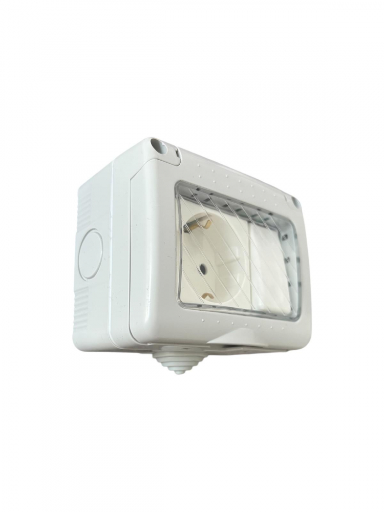Priza si intrerupator AVI® cu protectie IP55 anti-umezeala, aparenta, 100 x 83 x 60 mm, 16A AVI-2734 [2]