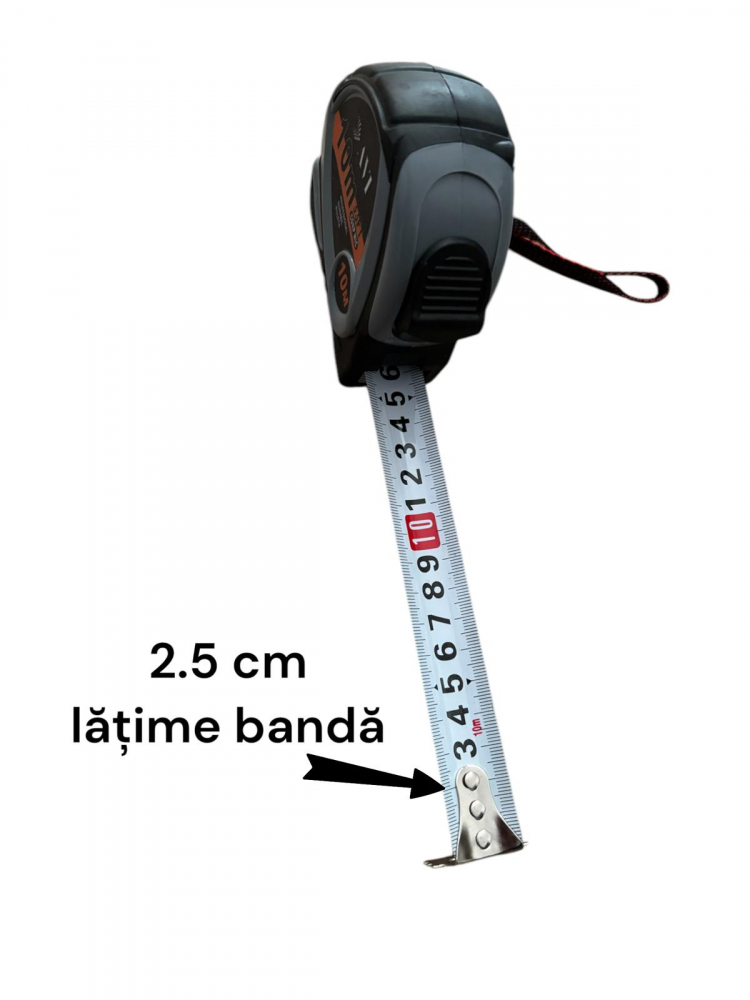 Ruleta premium 10 metri, banda groasa, latime 2.5cm, AVI-4494 [2]