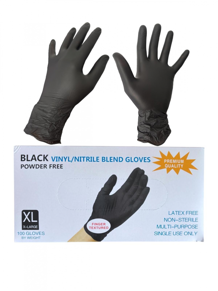 Set 100 bucati manusi AVI® de unica folosinta XL, vinil / nitril nepudrate, premium, groase, cutie 700 grame, AVI-4567XL [1]
