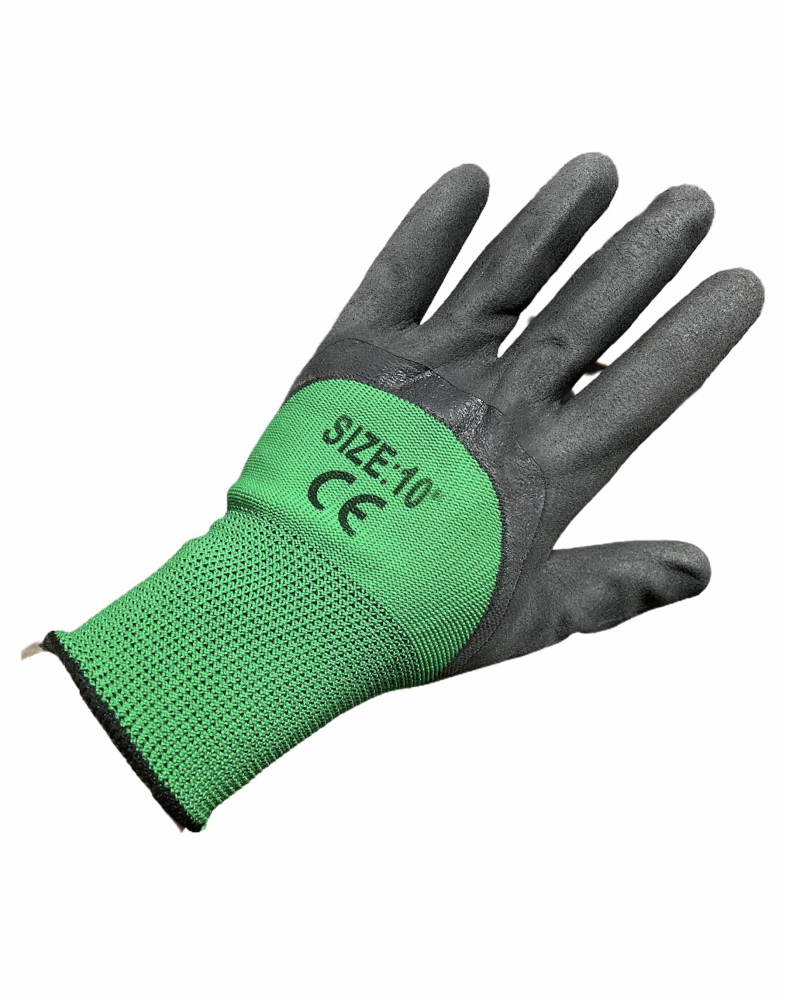 Set 12 perechi Manusi de lucru de protectie spuma, marimea L, 3V, Verde+Negru [2]