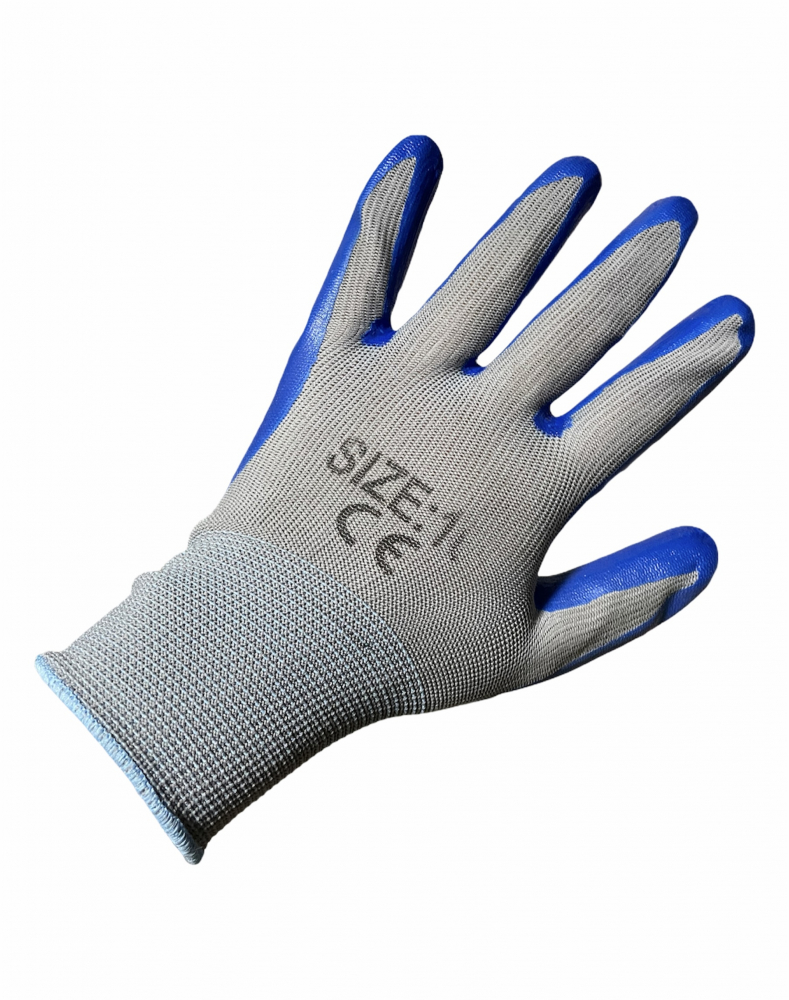 Set 12 perechi Manusi de lucru de protectie subtiri, marimea L, 1270 albastru+gri [2]