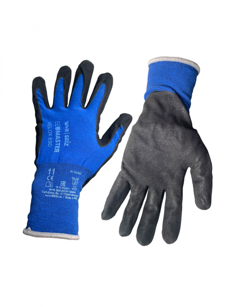 Set 12 perechi manusi de lucru protectia muncii, marimea 11 - XL, spuma, albastru, AVI-4042 [1]