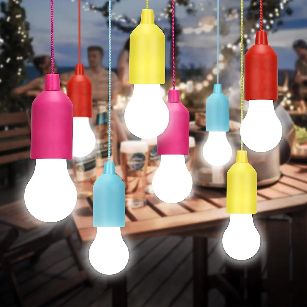 Set 2 buc bec LED cu baterii, portabile, pentru camping, terasa, ornamental, albastru, AVI-4655 [3]