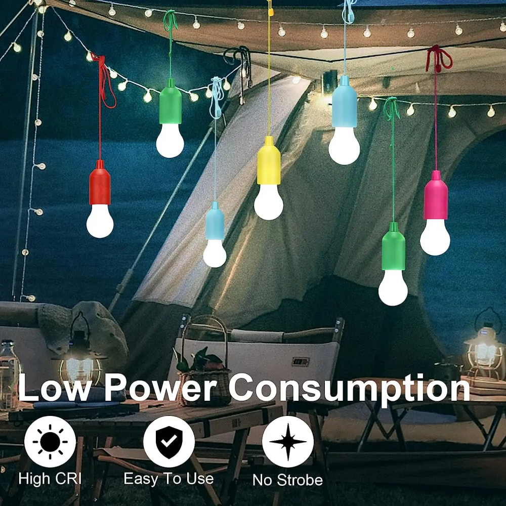 Set 2 buc bec LED cu baterii, portabile, pentru camping, terasa, ornamental, verde, AVI-4655 [2]