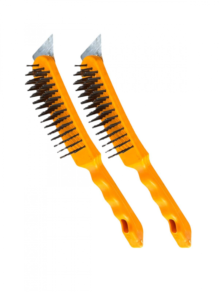 Set 2 buc perie de sarma cu razuitor, maner plastic, 29cm lungime totala, AVI-4273 [1]