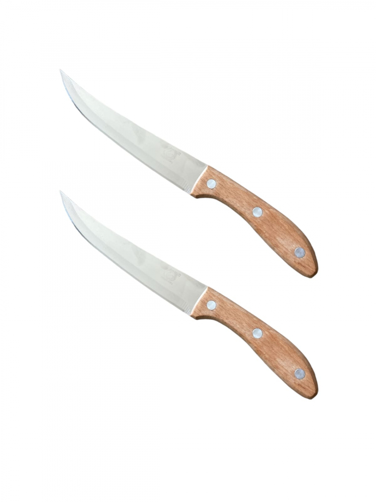 Set 2 cutite lama 13cm, curbata, maner lemn SM5004, AVI-3374 [1]