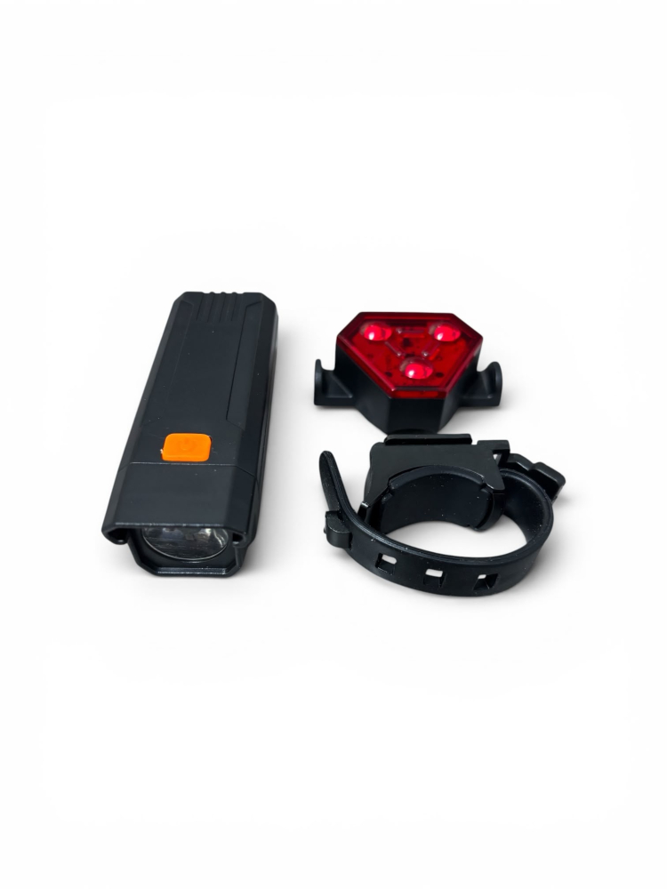 Set far și stop LED pentru bicicletă, AVI®, reîncărcabile USB-C, prindere rapidă, far 8 cm, AVI-5474 [3]