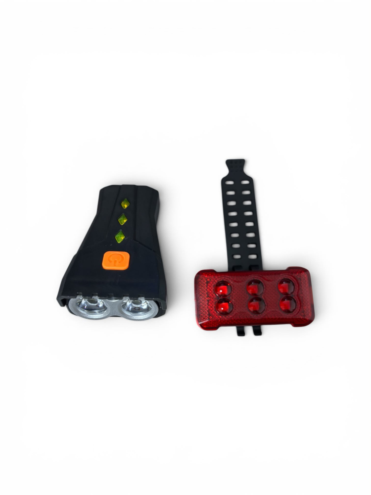 Set far și stop pentru bicicletă cu LED, AVI®, alimentare 4 baterii AAA, montare rapidă, AVI-5464 [2]
