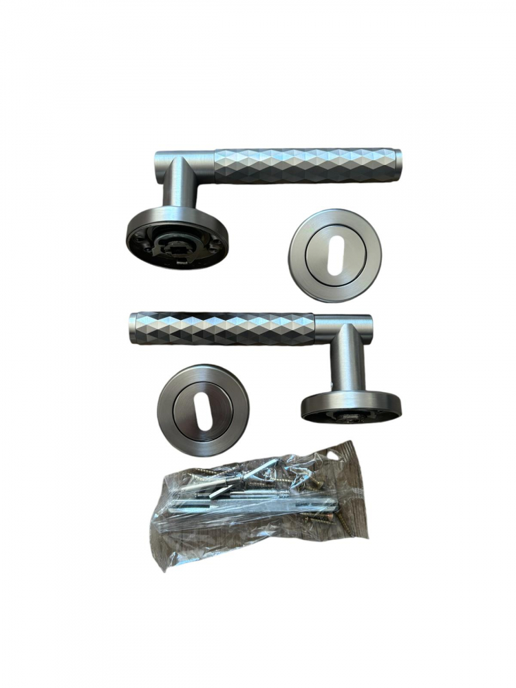 Set manere pentru usa interior, argintiu, model AVI-4292 [4]