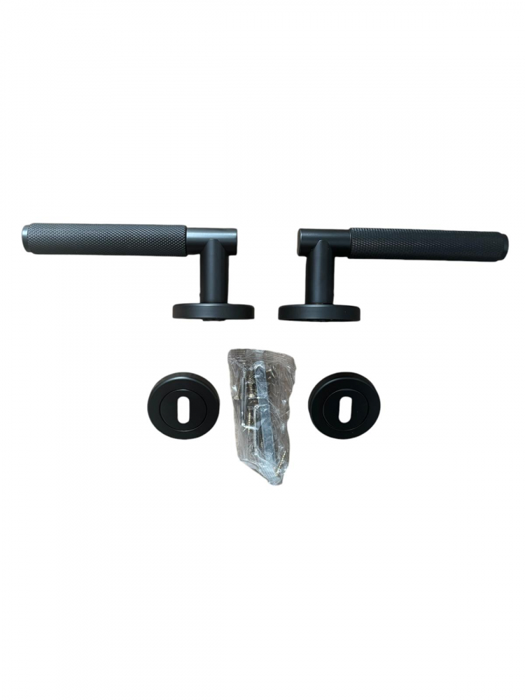 Set manere pentru usa interior, negru, model AVI-4290 [2]