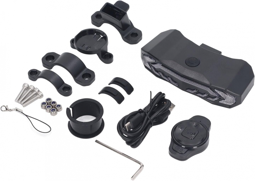 Stop bicicleta 5 in 1 cu semnalizare, lumina frana, alarma antifurt, stop, senzor franare, sonerie, comenzi wireless, reincarcare USB, waterproof, AVI-4355 [5]