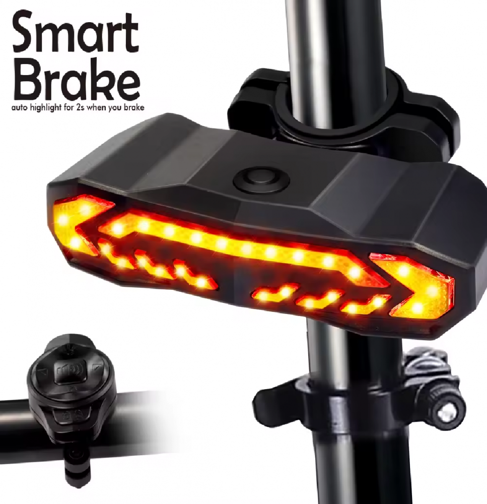 Stop bicicleta 5 in 1 cu semnalizare, lumina frana, alarma antifurt, stop, senzor franare, sonerie, comenzi wireless, reincarcare USB, waterproof, AVI-4355 [4]