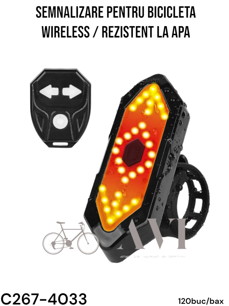 Stop bicicletă AVI® cu semnalizări luminoase și acustice, wireless, FY-1820, AVI-4033 [3]