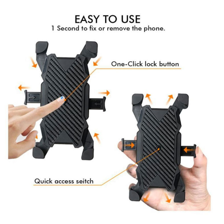 Suport telefon pentru bicicleta, motocicleta, carucioare, 4.7"-6.5", cu autofixare rapida, AVI-4356 [4]