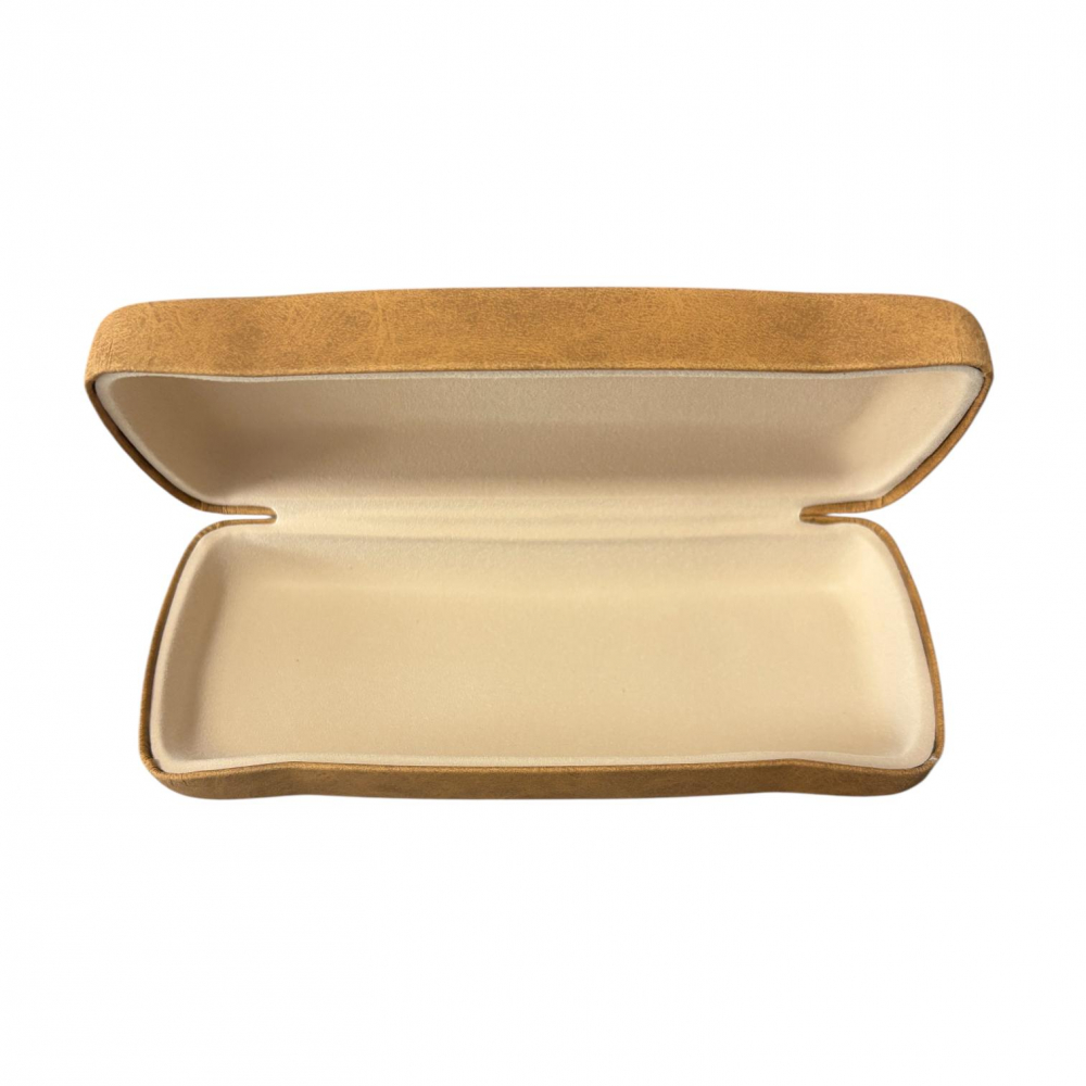 Toc etui pentru ochelari, 16 x 6.3 x 3.6 cm, exterior din piele ecologică netedă, maro AVI-5199 [2]