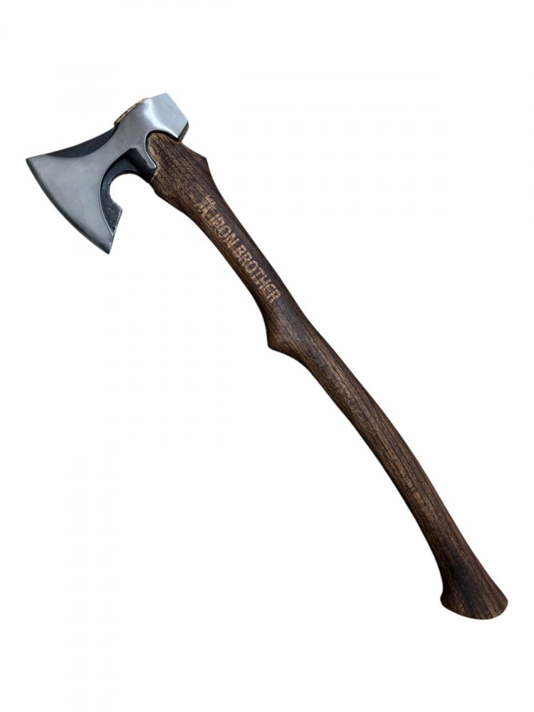 Topor AVI® 2000g pentru camping, tăiat lemne, outdoor, lamă 13.2cm, lungime totală 71cm, mâner lemn vintage ars + piatră de ascuțire și 2 pene de rezervă – AVI-5147 [2]