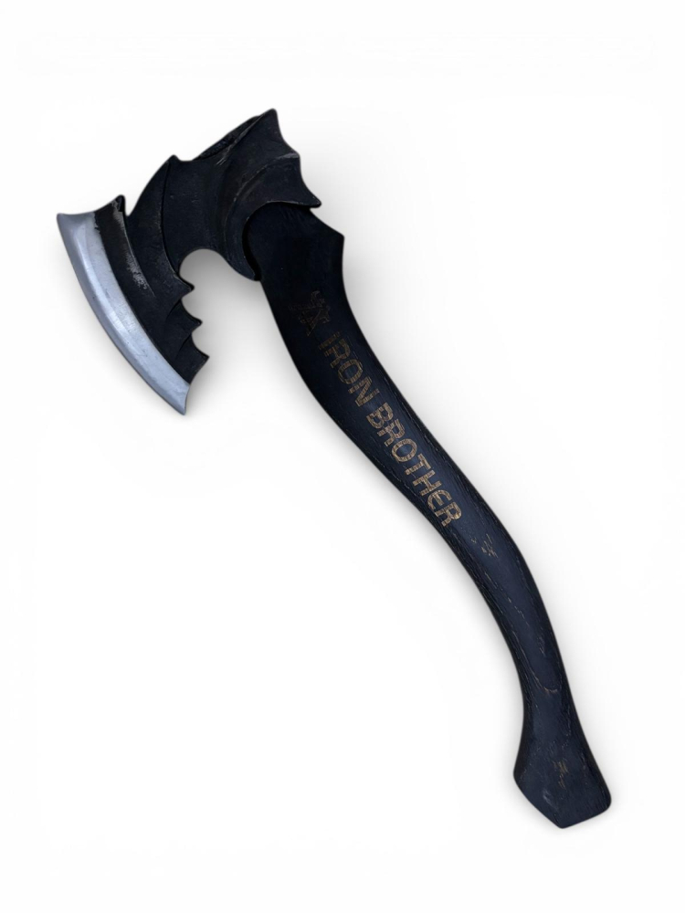 Toporișcă AVI® lamă 13.5 cm, coadă lungă din lemn ars negru - 47cm, model vintage, greutate totală 1200 g, accesorii incluse, AVI-5356 [1]