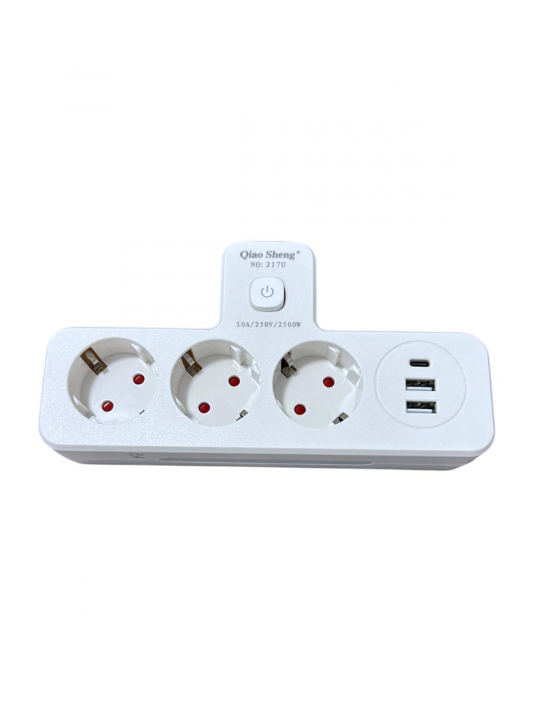 Triplu stecher 2500W, cu 3 prize, 2 x USB, 1 x USB-C fastcharge, 20w, cu intrerupator si iluminare LED, AVI-4801 [5]