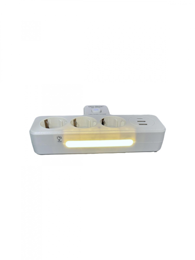 Triplu stecher 2500W, cu 3 prize, 2 x USB, 1 x USB-C fastcharge, 20w, cu intrerupator si iluminare LED, AVI-4801 [3]