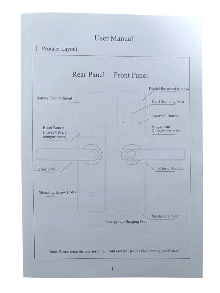 Yala inteligenta Smart WI-FI connect, aplicatie Tuya - Smartlife, acces prin amprenta, cod temporar sau permanent, card, masterkey sau aplicatie, negru AVI-4750 [3]