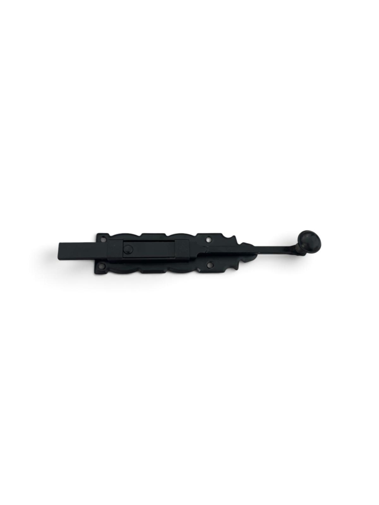 Zăvor culisant negru pentru poartă și ușă, AVI®, 8" / 22 cm, cu mâner de acționare, design decorativ, AVI-5274 [2]