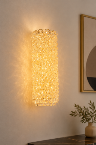 Aplică de perete LED luxury cu mini-cristale, AVI®, cilindrică, 40 x Ø12 cm, configurație (8-24W) x 2, AVI-5548 [1]
