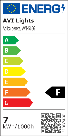 Aplică LED de perete pentru interior, AVI®, 50 cm, 4-7W, corp metalic negru, disc decorativ Ø22 cm, detalii aurii, 3 tipuri de lumină, AVI-5656 [4]