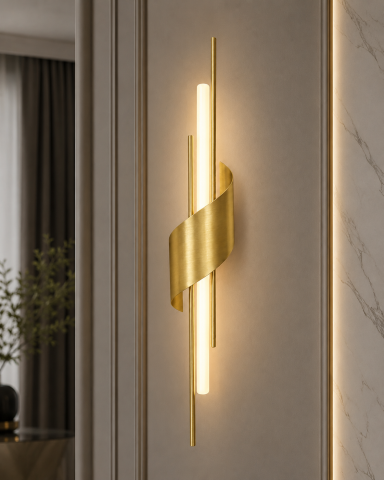 Aplică LED de perete pentru interior, AVI®, 60 cm, 4-7W, corp metalic auriu, 3 tipuri de lumină, AVI-5649 [2]