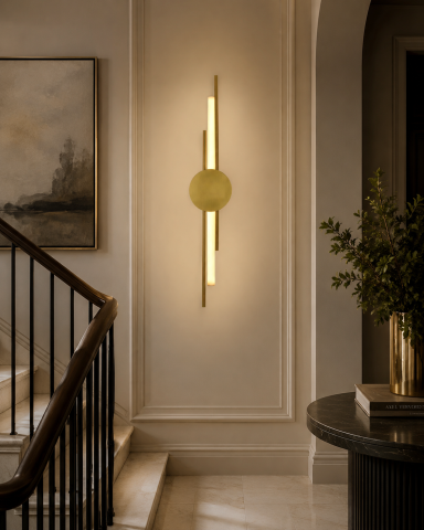 Aplică LED de perete pentru interior, AVI®, 60 cm, 4-7W, corp metalic auriu, 3 tipuri de lumină, AVI-5652 [1]
