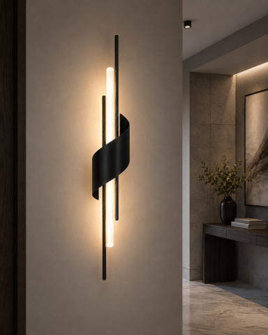 Aplică LED de perete pentru interior, AVI®, 60 cm, 4-7W, corp metalic negru, 3 tipuri de lumină, AVI-5650 [2]