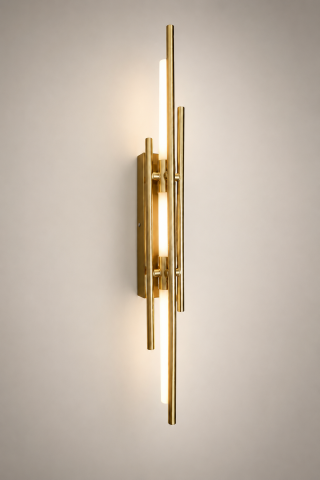 Aplice si plafoniere - Aplică LED de perete pentru interior, AVI®, 60 cm, 7W, schelet metalic auriu, 3 tipuri de lumină, AVI-5654