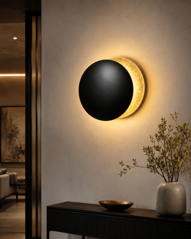 Aplică LED de perete pentru interior, AVI®, 60 cm, 8-12W, negru-auriu, full metal, ajustabilă, 3 tipuri de lumină, AVI-5623 [3]
