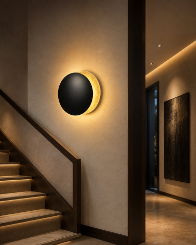 Aplică LED de perete pentru interior, AVI®, 60 cm, 8-12W, negru-auriu, full metal, ajustabilă, 3 tipuri de lumină, AVI-5623 [2]