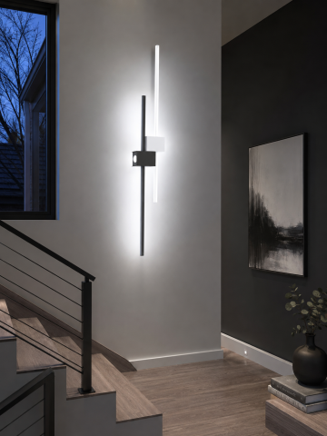 Casa - Aplică LED de perete pentru interior, AVI®, 80 cm, 24W, 3 tipuri de lumină, suport metalic, AVI-5625