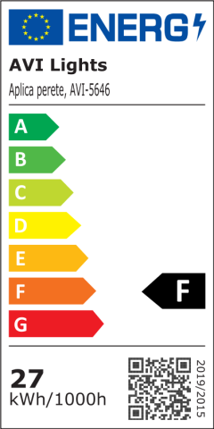 Aplică LED de perete pentru interior, AVI®, 80 cm, (8-27W) x 2, corp metalic negru, 3 tipuri de lumină, AVI-5646 [3]