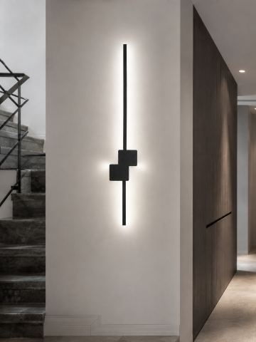 Casa - Aplică LED de perete pentru interior, AVI®, 90 cm, 24W, 3 tipuri de lumină, iluminare spre perete și LED-uri laterale, suport metalic, AVI-5644