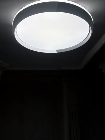 Aplice si plafoniere - Aplica - plafoniera LED cu Ø40 cm, marginea alb - negru, lumina rece, calda si neutra, AVI-4693