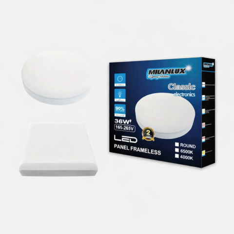 Casa - Aplică plafonieră LED pătrată, Milanlux®, 24W, 6500K, 165–265V, durată 25.000 ore, AVI-3605