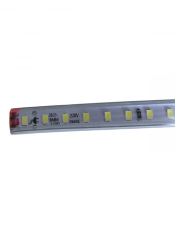 Banda LED 100 metri, 8mm, lumina alba, rece, 5 x cablu de alimentare, sectionabila, 220V, 120 LED / m, AVI-4638 [1]