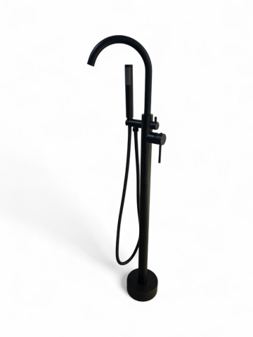 Baterie AVI® pentru cadă freestanding, negru mat, furtun și cap de duș incluse, înălțime 110 cm, AVI-4919 [4]