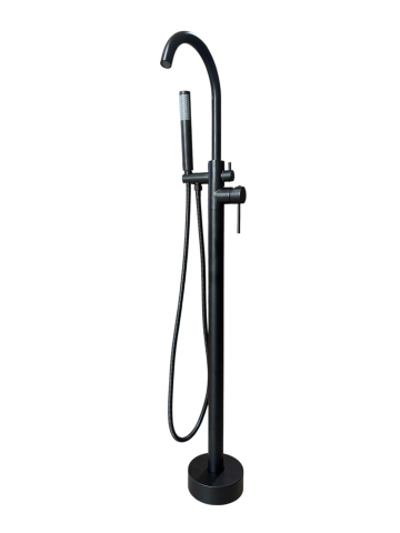 Baterie AVI® pentru cadă freestanding, negru mat, furtun și cap de duș incluse, înălțime 110 cm, AVI-4919 [7]