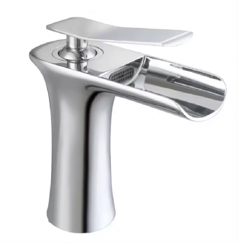 Baterii sanitare baie - Baterie baie cu waterfall, H 16cm, crom lucios, AVI-4099