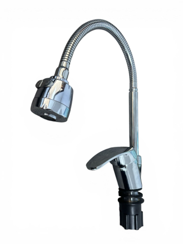 Casa - Baterie bucătărie, AVI®, pipă flexibilă, cap duș 2 funcții, montaj rapid, racorduri incluse, cromată, AVI-5327