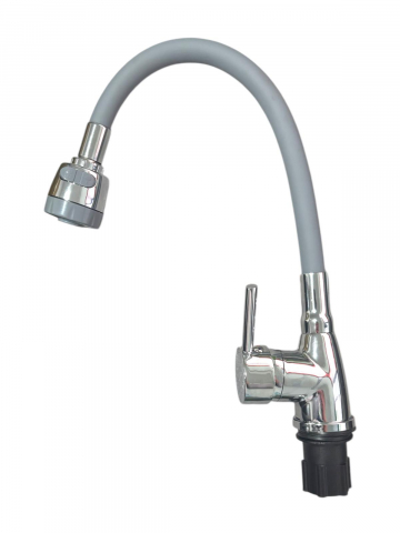 Baterie bucatarie cu pipa flexibila gri, cap perlator cu doua functii, pipa cromata de rezerva cu perlator, AVI-33253 [4]