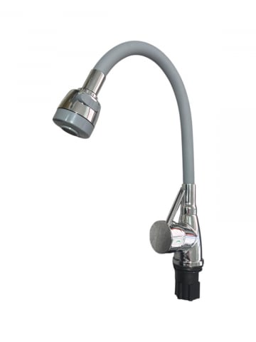 Baterie bucatarie cu pipa flexibila gri, cap perlator cu doua functii, pipa cromata de rezerva cu perlator, AVI-33253 [1]