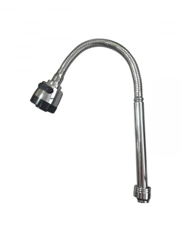 Baterie bucatarie cu pipa flexibila gri, cap perlator cu doua functii, pipa cromata de rezerva cu perlator, AVI-33253 [2]