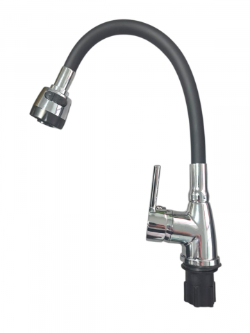 Baterie bucatarie cu pipa flexibila neagra, cap perlator cu doua functii, pipa cromata de rezerva cu perlator, AVI-33251 [1]