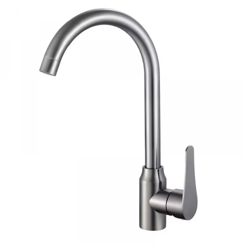Baterii sanitare bucatarie - Baterie bucatarie H 36cm, pipa pivotanta 360°, dark grey, AVI-4450