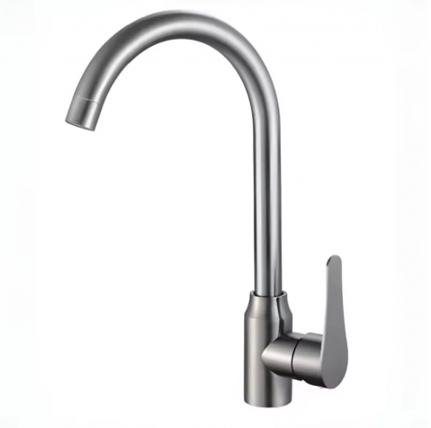Baterii sanitare bucatarie - Baterie bucatarie H 36cm, pipa pivotanta 360°, gri, AVI-4451