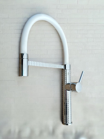 Baterie de bucatarie cromata, pipa flexibila, pivotanta 360°, H 47cm, 1500g, AVI-4870 [2]